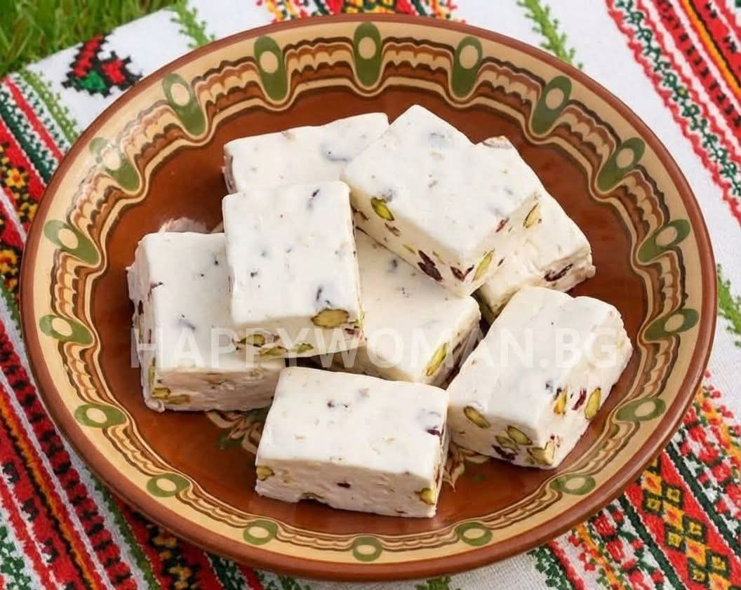 Вкусна бяла нуга халва бяла нуга халва