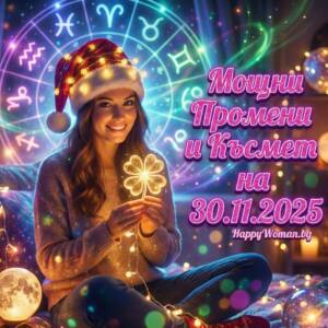 Златна Неделя: Край на Затрудненията, Връхлита Вълна от Мощни Промени и Късмет от 30.11.2025 за тези зодии Златна Неделя: Край на Затрудненията, Връхлита Вълна от Мощни Промени и Късмет от 30.11.2025 за тези зодии