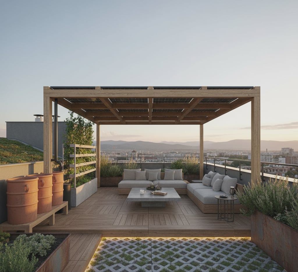 Използване на плосък покрив като пространство за живеене Използване на плосък покрив като пространство за живеене