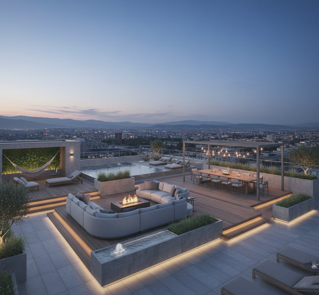 Използване на плосък покрив като пространство за живеене Използване на плосък покрив като пространство за живеене