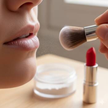 пудра за фиксиране на червило