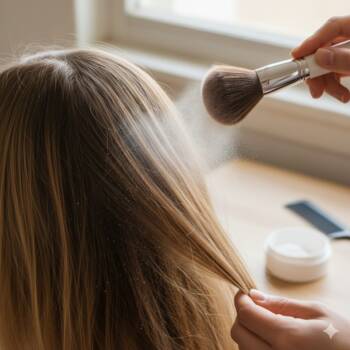 пудра при мазна коса