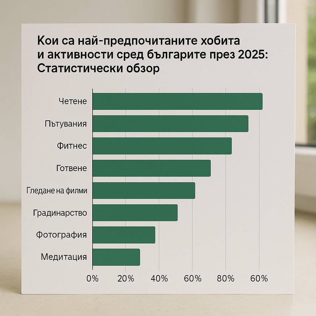 Кои са най-предпочитаните хобита и активности сред българите през 2025: Статистически обзор