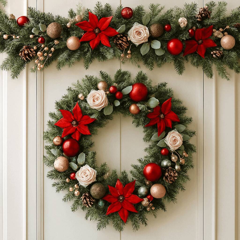 Коледни венци и гирлянди: Топ цветове и материали за 2025