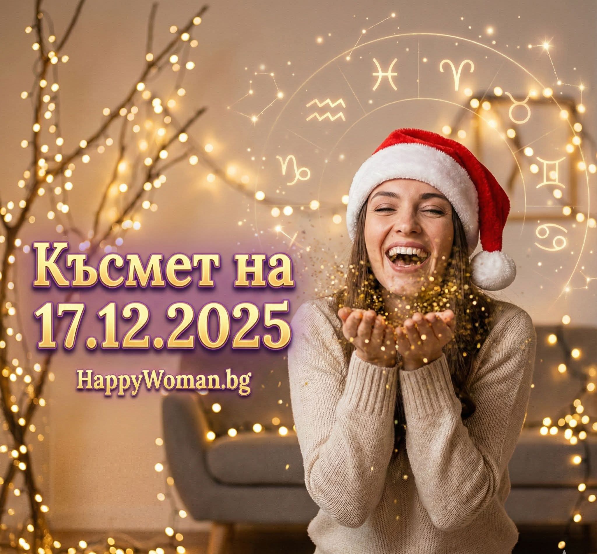 Величествена Сряда: Златен Дъжд на Щастие и Огромен Късмет от 17.12.2025 за 8 зодии Величествена Сряда: Златен Дъжд на Щастие и Огромен Късмет от 17.12.2025 за 8 зодии