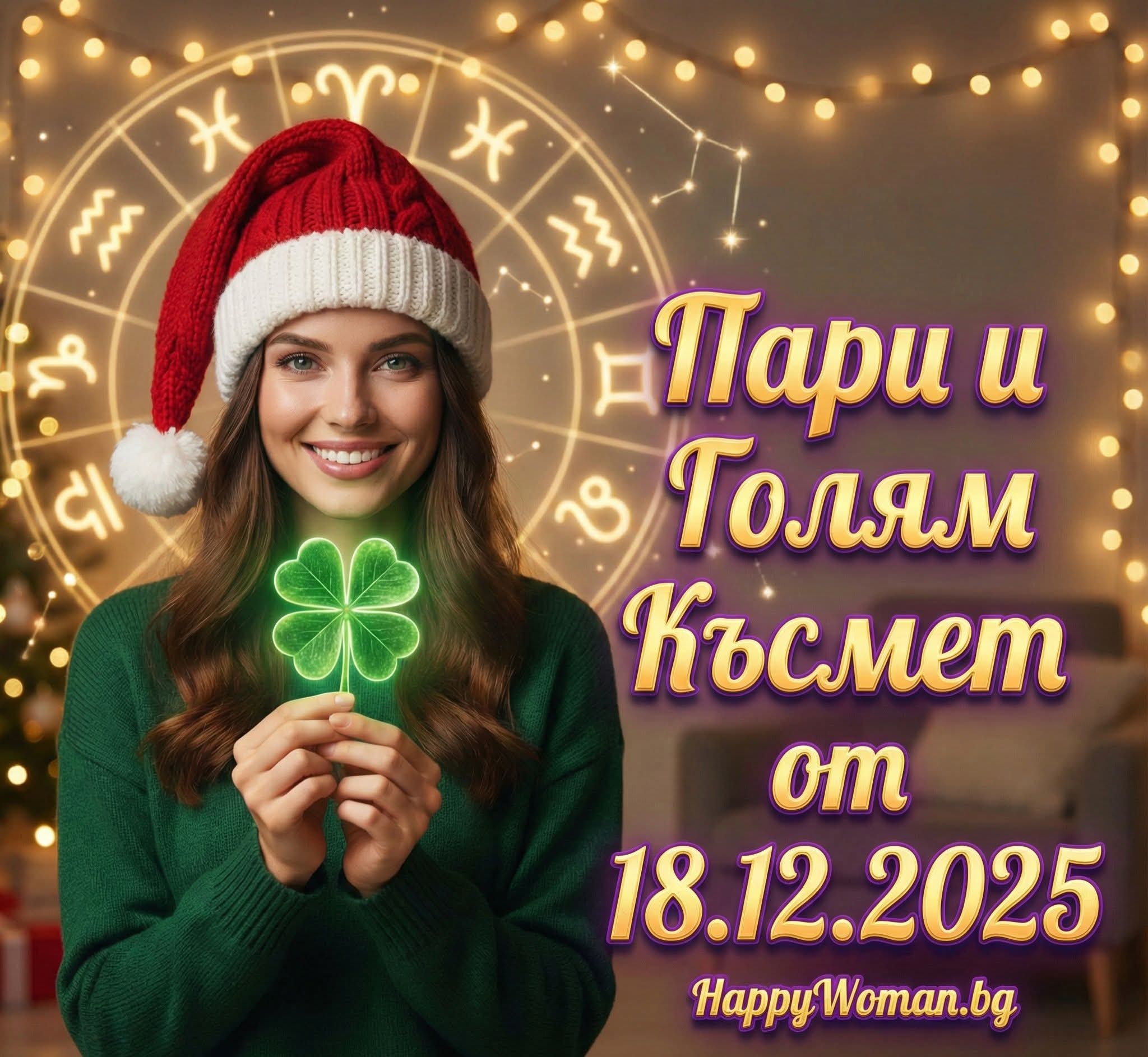 Златен Четвъртък: ПАРИТЕ потичат като река, а Мощен Късмет от 18.12.2025 избира тези 7 зодии Златен Четвъртък: ПАРИТЕ потичат като река, а Мощен Късмет от 18.12.2025 избира тези 7 зодии