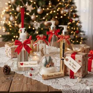 козметика празни опаковки празнична украса