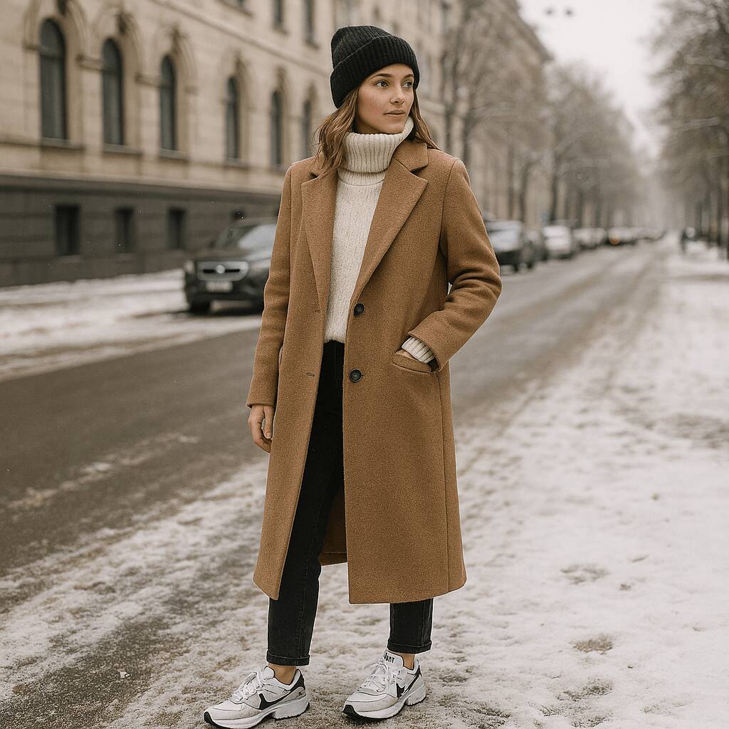 Как да комбинираме маратонки с палто през зимата – модни трикове