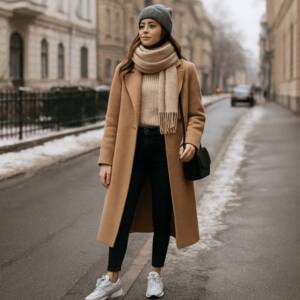 Как да изглеждаш по-висока, носейки спортни обувки през зимата