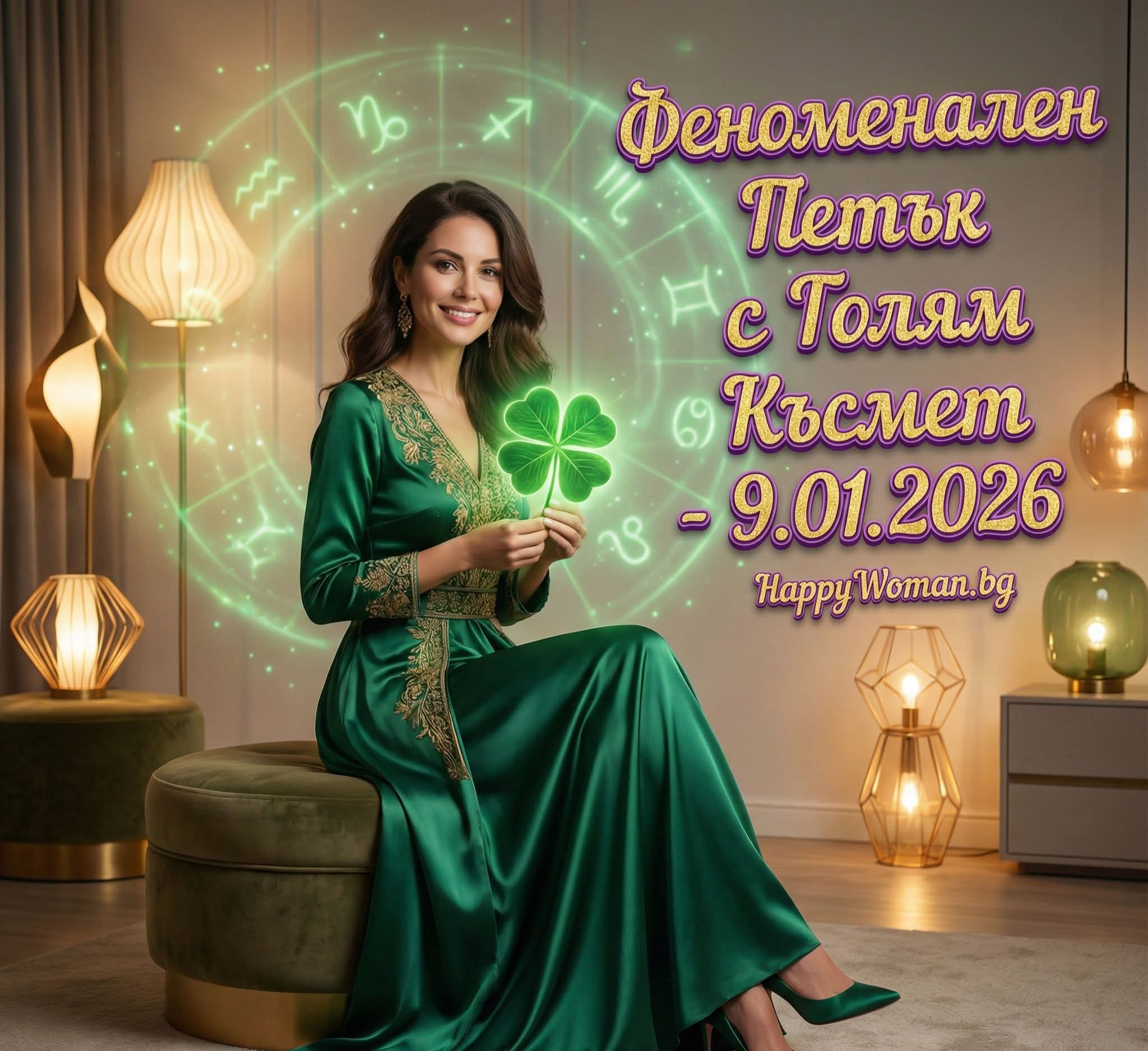 Феноменален Петък: Вълна от Щастие и Голям Късмет от 9.01.2026 за 6 Зодии Феноменален Петък: Вълна от Щастие и Голям Късмет от 9.01.2026 за 6 Зодии
