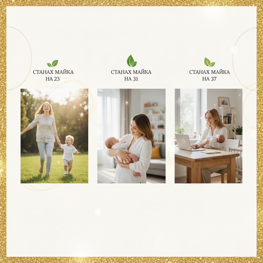 Възраст за първото бебе: защо първото дете идва по-късно и кога европейките стават майки (и какво общо имат козметиката, бижутата и детските рамки) Възрастта когато станах майка: три истории за първото бебе