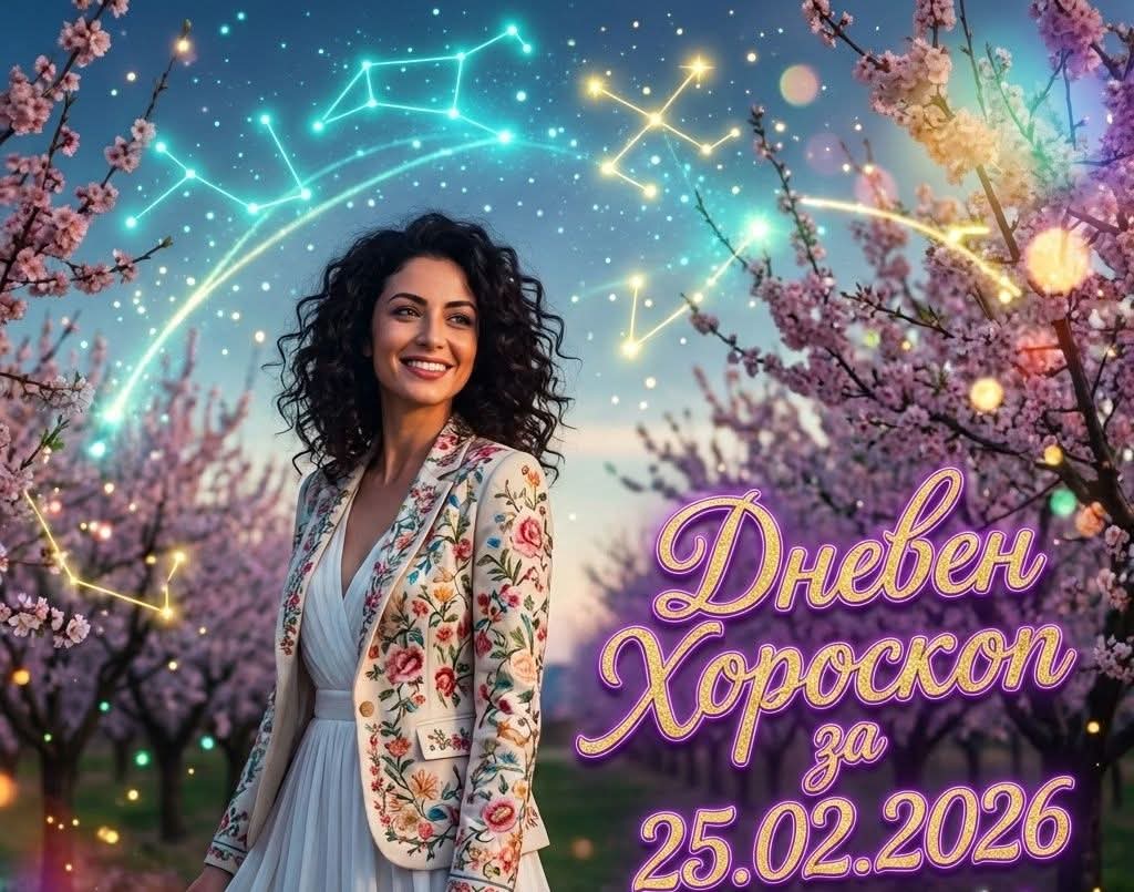 Дневен Хороскоп за 25.02.2026 - сряда Дневен Хороскоп за 25.02.2026 – сряда