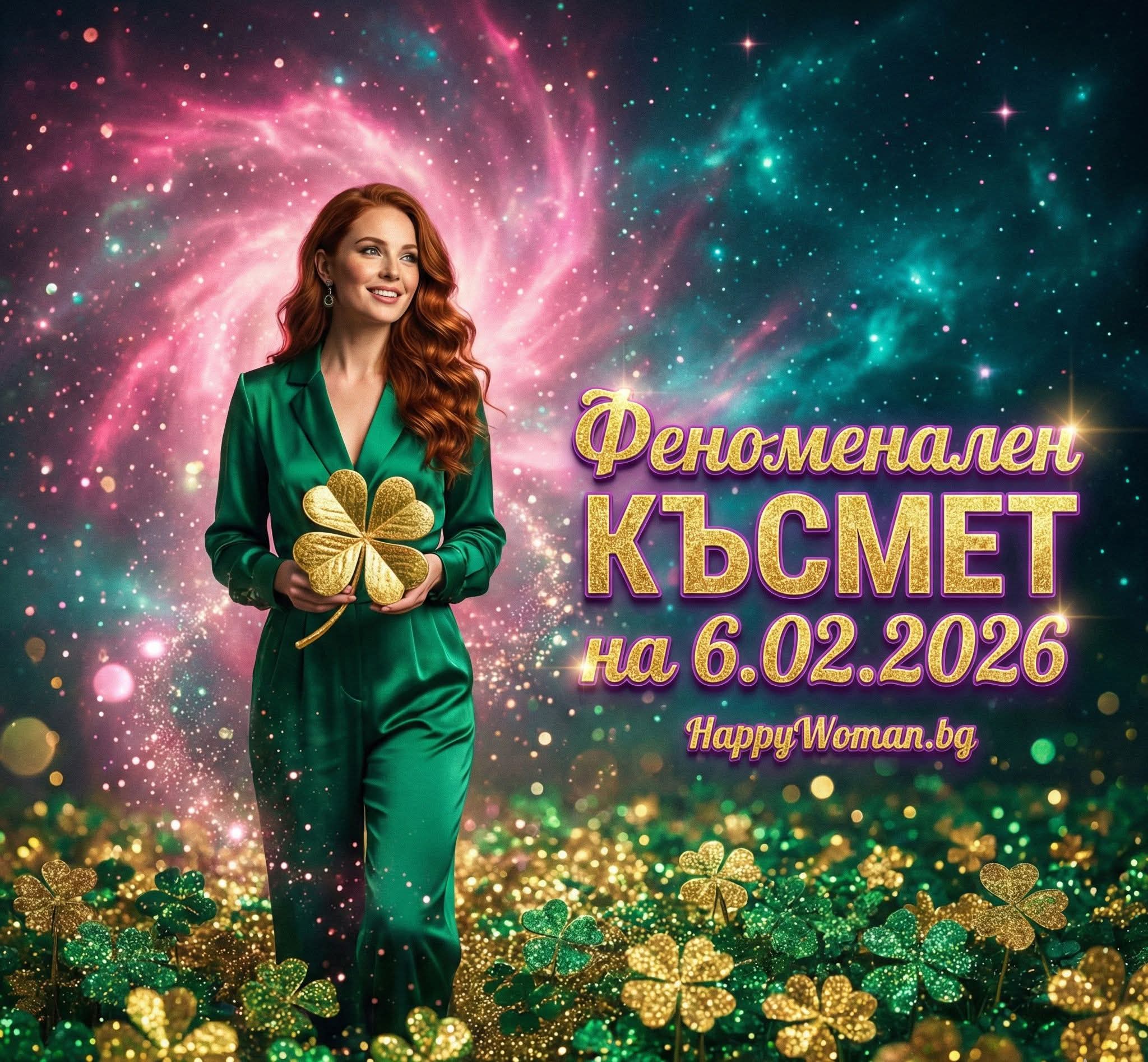 Мощна Енергия в Петък: Голям Късмет на 6.02.2026 изпраща Вселената на 6 зодии Мощна Енергия в Петък: Голям Късмет на 6.02.2026 изпраща Вселената на 6 зодии