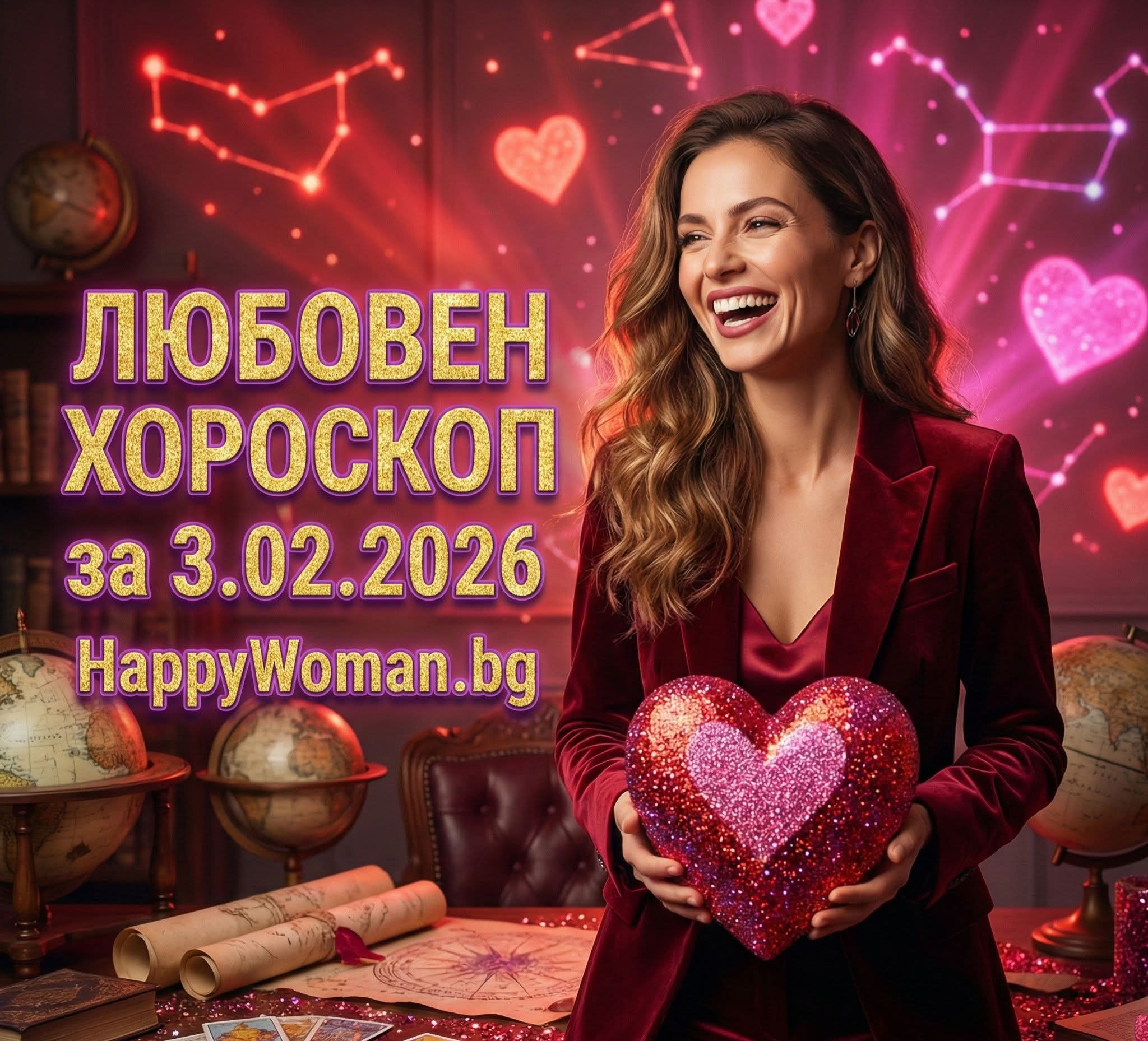 Любовен хороскоп за 03.02.2026 - Вторник Любовен хороскоп за 03.02.2026 - Вторник