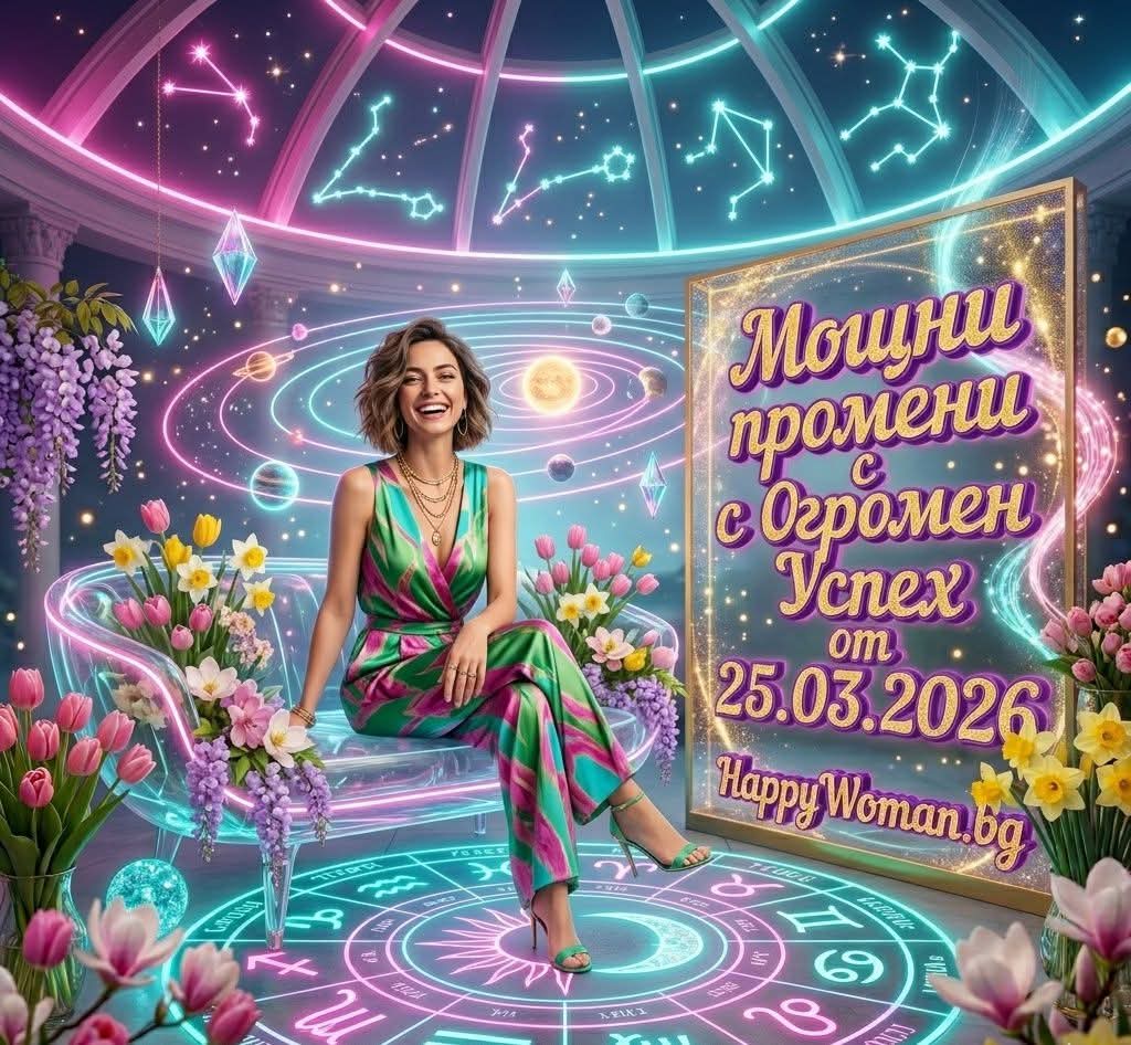 Мощни промени с Огромен Успех от 25.03.2026 преобръщат живота на 7 зодии Мощни промени с Огромен Успех от 25.03.2026 преобръщат живота на 7 зодии / снимка с авторски права на списание HappyWoman.bg