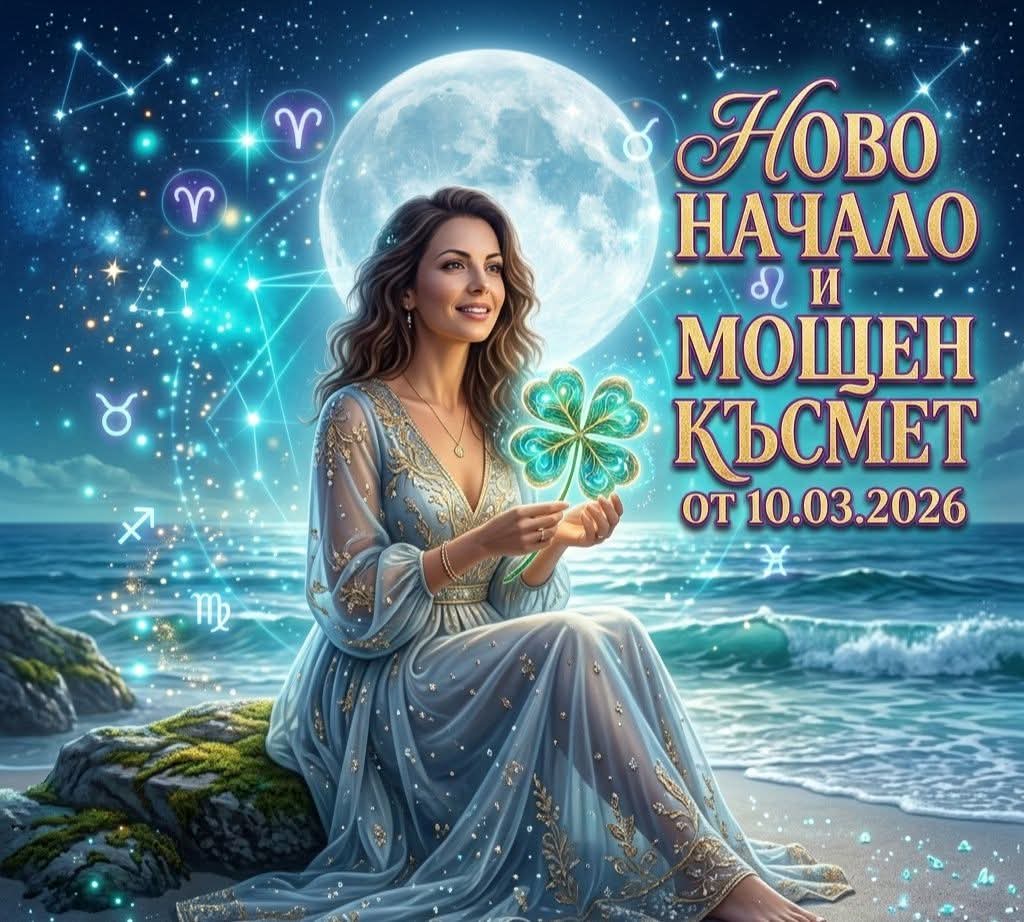 Златен Вторник: Грандиозно Ново Начало и Мощен Късмет от 10.03.2026 за 8 зодии Златен Вторник: Грандиозно Ново Начало и Мощен Късмет от 10.03.2026 за 8 зодии