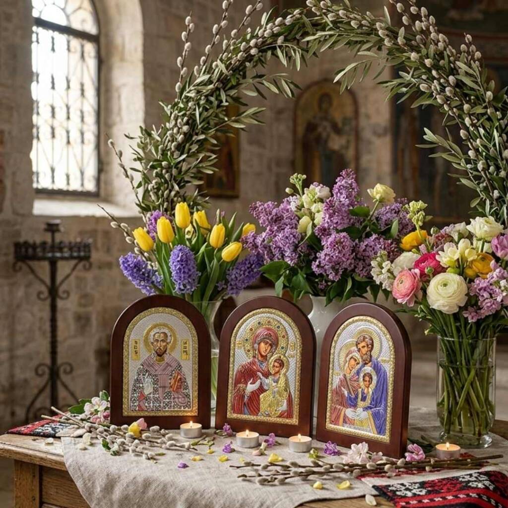Кога е Цветница и кои икони носят духа на святото място в дома ни? Мнозина се питат кога е Цветница, докато съзерцават празничните икони, обгърнати от върбови клонки.