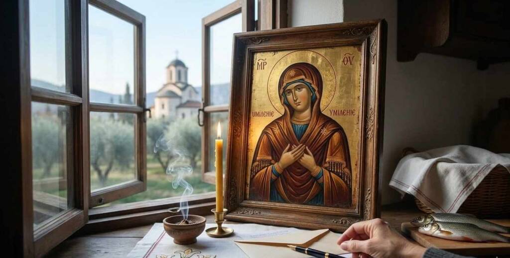 Кога е Благовещение и коя икона на Богородица носи най-голяма благодат? Традиционен ритуал с молитва пред икона и рибна трапеза, свързан с датата кога е Благовещение през пролетта.