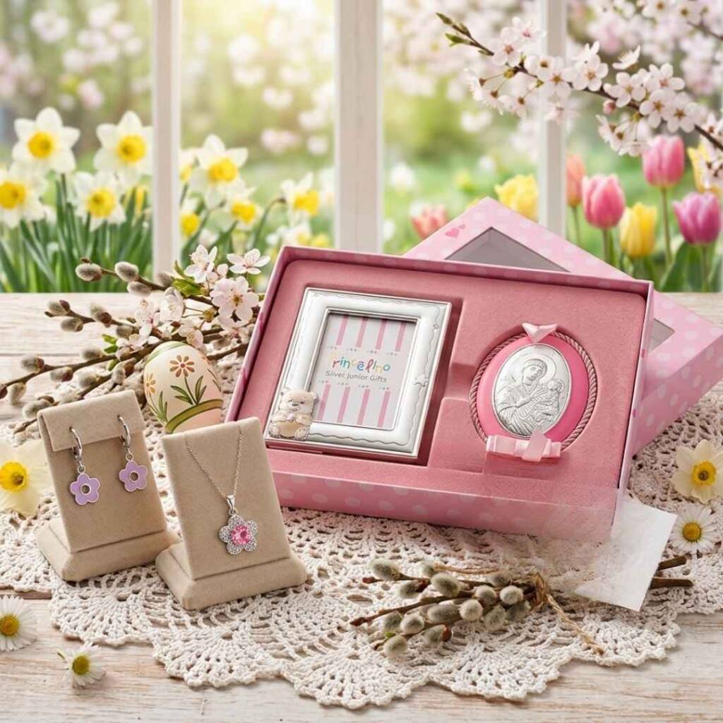 Цветница имен ден: Кой е най-благословеният подарък за празника? Сребърни детски бижута и икона, идеални за подарък за Цветница, имен ден.