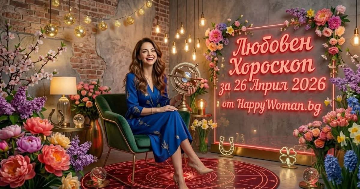 Любовен Хороскоп за 26 Април 2026 Любовен хороскоп за 26 април 2026 - Любовни съвети ❤️