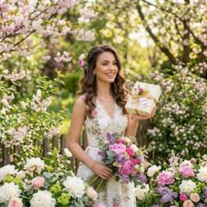 6 май, именници: Най-желаните изненади за Георги, Гергана и всички празнуващи Жена с подарък и букет в цъфнала градина за всички 6 май именници