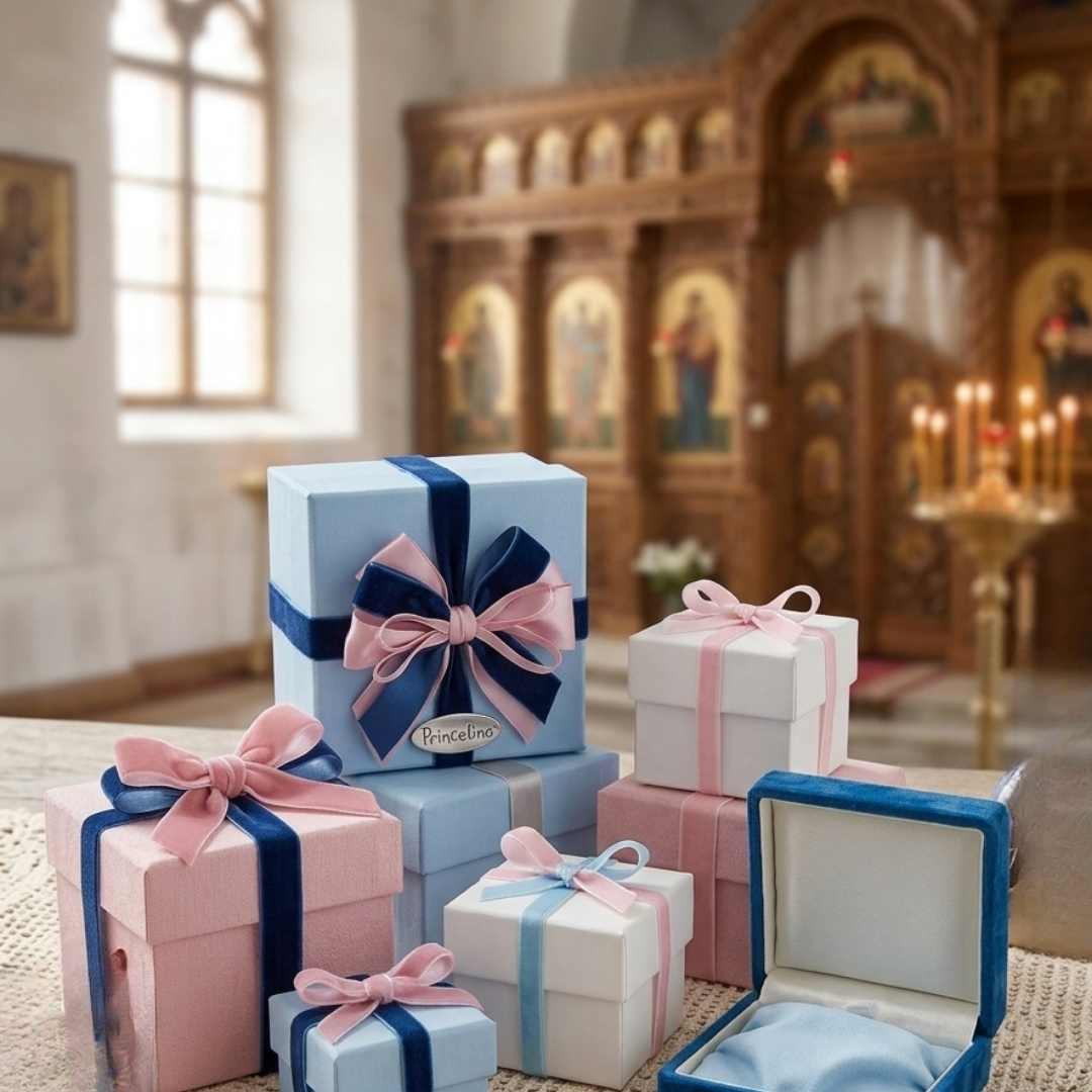 Магията на подаръчните комплекти за кръщене: как да направим празника незабравим: Елегантни сини и розови кутии за пълни комплекти за кръщене