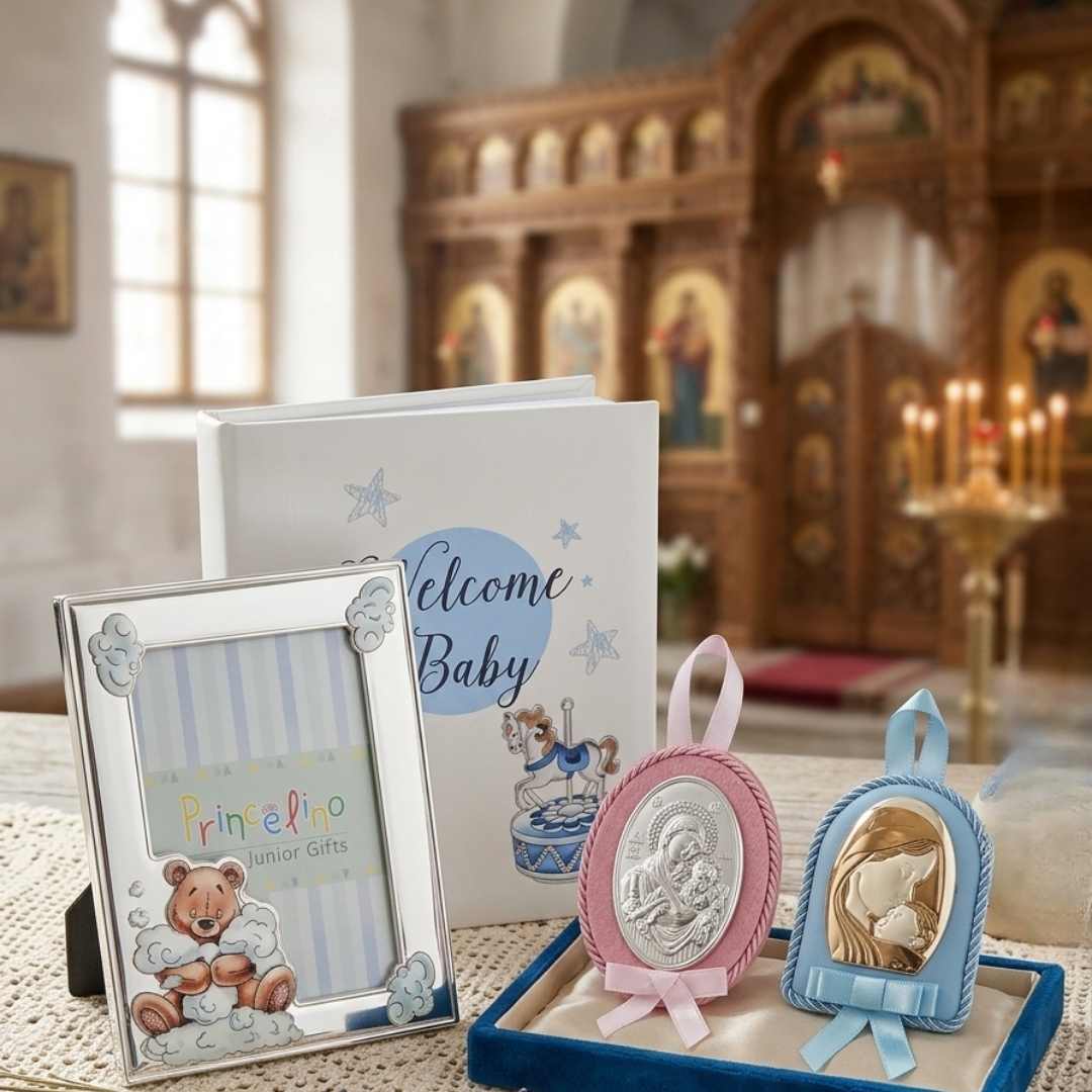 Магията на подаръчните комплекти за кръщене: как да направим празника незабравим: Рамка за снимка и сребърни икони в комплекти за кръщене