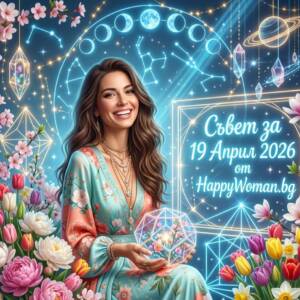 щастлива жена представя астрологичен съвет за 19 април 2026 за всяка зодия от HappyWoman.bg