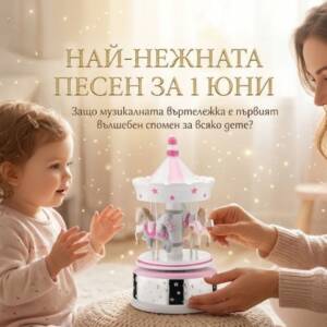 Най-нежната песен за 1 юни: Защо музикалната въртележка е първият вълшебен спомен за всяко дете? Майка пуска играчка, за да прозвучи първата любима песен за 1 юни на нейното малко дете