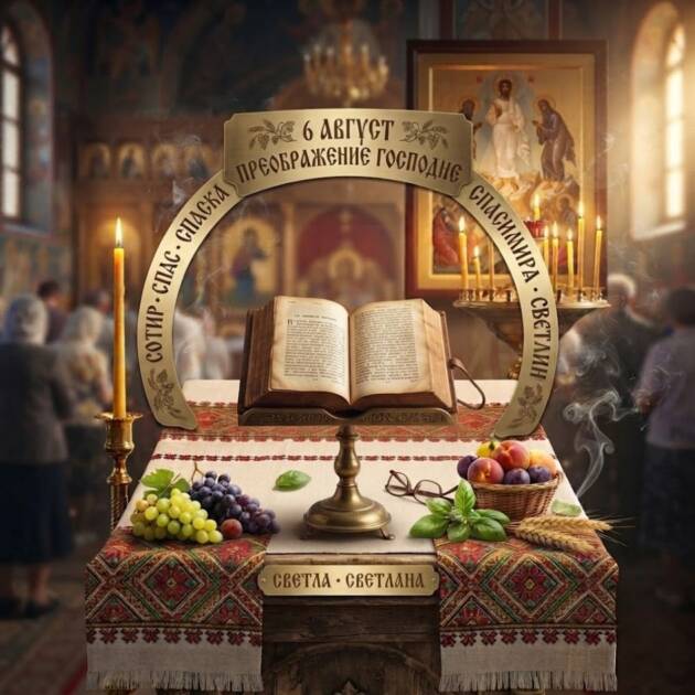 6 август (Преображение Господне): Коя икона за какво помага и какви чудеса върши? Отворено Евангелие, свещ и плодове с имена на именици за 6 август (Преображение Господне)
