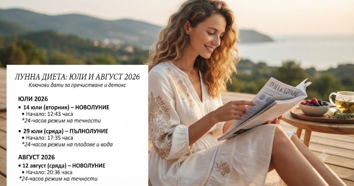 Лунна диета юли 2026: Пълният график и тайният съюзник срещу целулита, който удвоява ефекта Таблица с фази на луната и дати за детокс по време на лунна диета юли 2026 и август