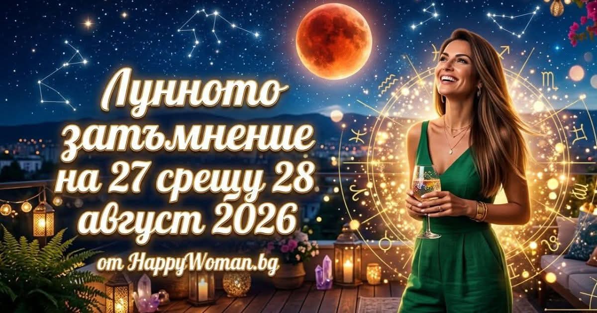 Лунното затъмнение на 27 срещу 28 август 2026 носи Финансов Успех за няколко зодии Лунното затъмнение на 27 срещу 28 август 2026