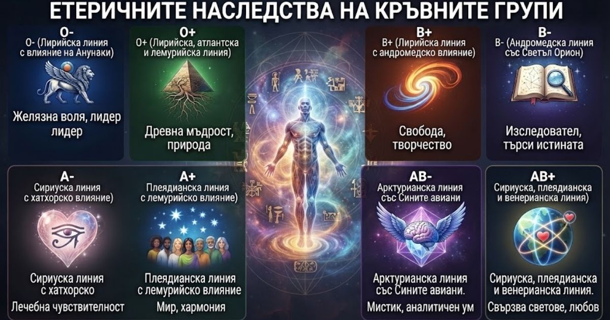 Скандално точно: Как да носите правилното бижу според кръвната група за късмет Диаграма с духовни линии за подбор на бижу според кръвната група и резус фактора