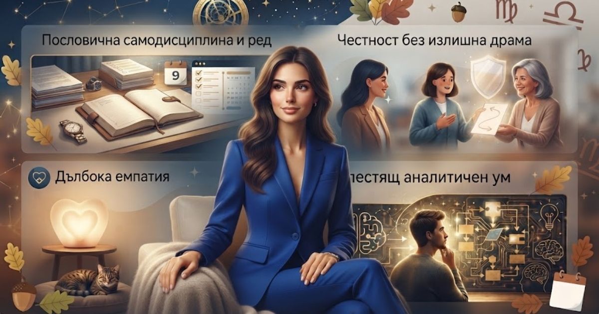 Родените през септември – между есенната мъдрост и летния чар Инфографика, описваща дисциплината, емпатията и аналитичния ум на родените през септември