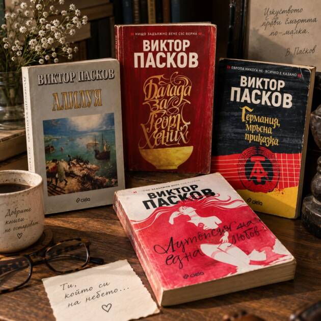 Виктор Пасков – писателят, когото не просто четеш, а преживяваш Близък план на кориците на основните романи от българския писател Виктор Пасков