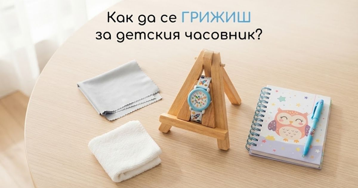 Най-полезният подарък за първи учебен ден: Вижте защо детските часовници са тоталният фаворит на родителите Детски часовник и принадлежности за почистване, подготвени като подарък за първи учебен ден